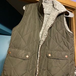Green Sherpa vest
